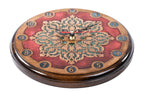 Wooden Wall Clock with Armenian Ornament & Red Epoxy, 25 cm – photo 3