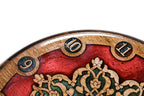 Wooden Wall Clock with Armenian Ornament & Red Epoxy, 25 cm – photo 4