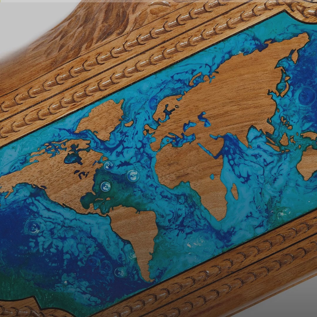 Walnut Backgammon Set with World Map & Ararat, 30 cm – video