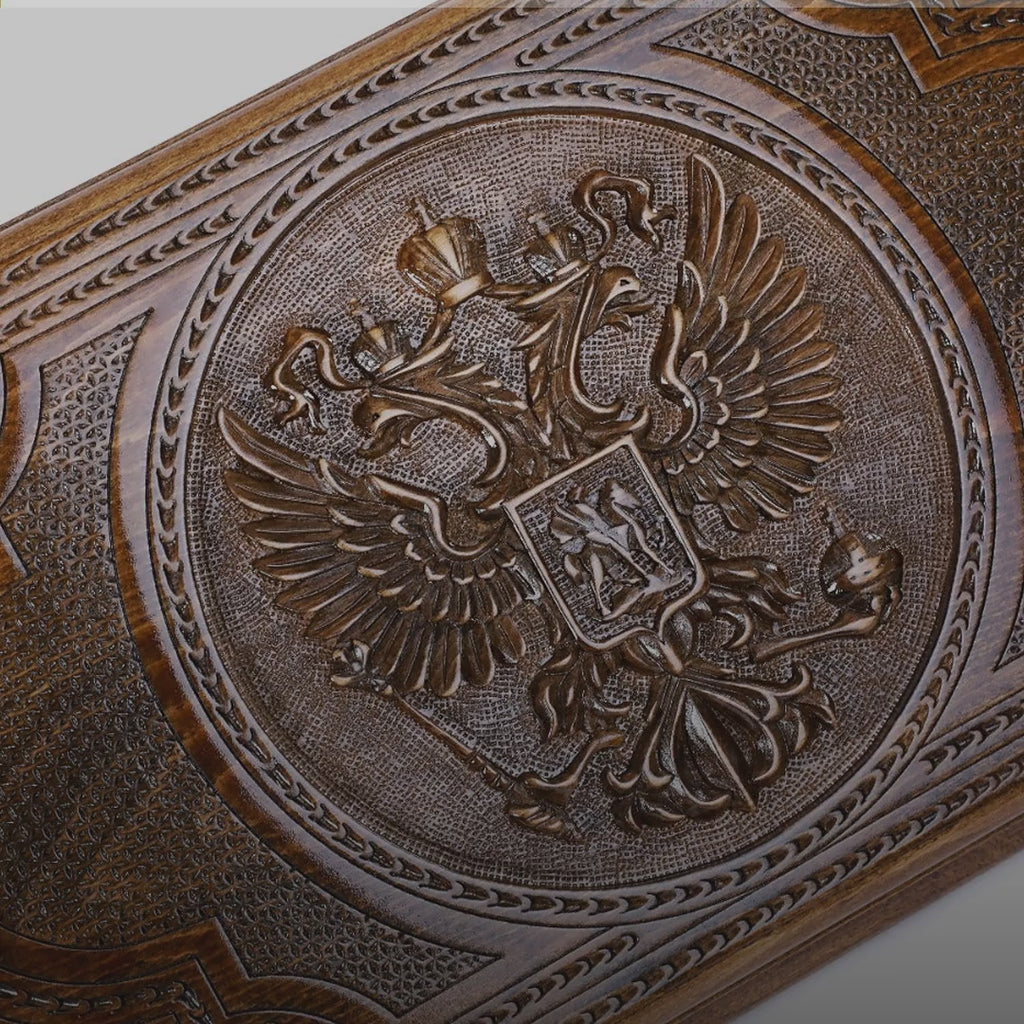 Backgammon Set with Russian Coat of Arms, 60 cm – video