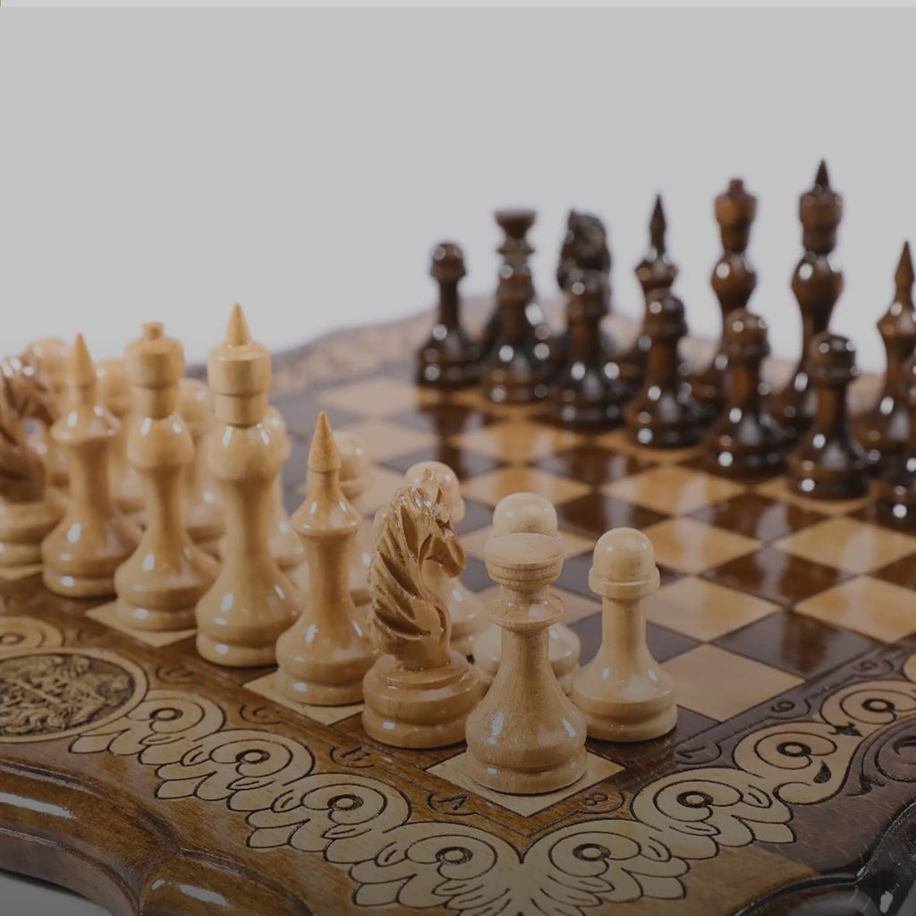 Chess & Backgammon Set with Contour Outline, 40 cm – video