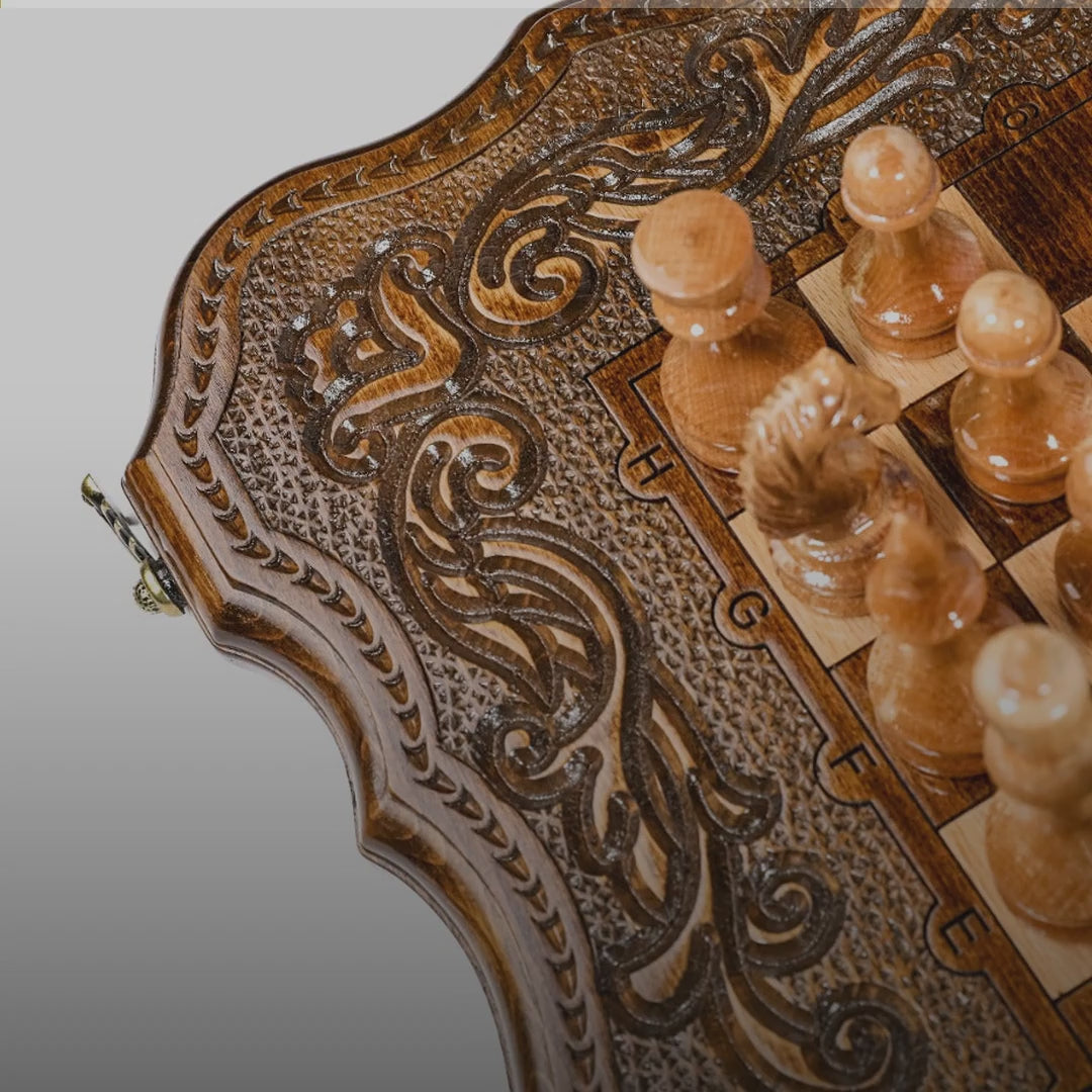 Chess & Backgammon Set with Contour Outline, 50 cm – video