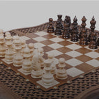 Walnut Chess & Backgammon Set with Braid Ornament, 60 cm – video