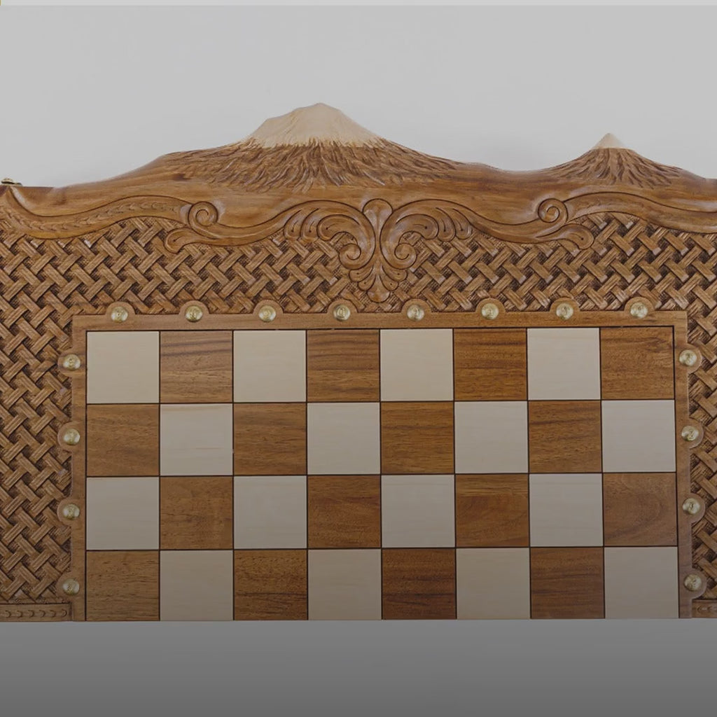 Walnut Chess & Backgammon Set with Braid Ornament & Ararat, 60 cm – video