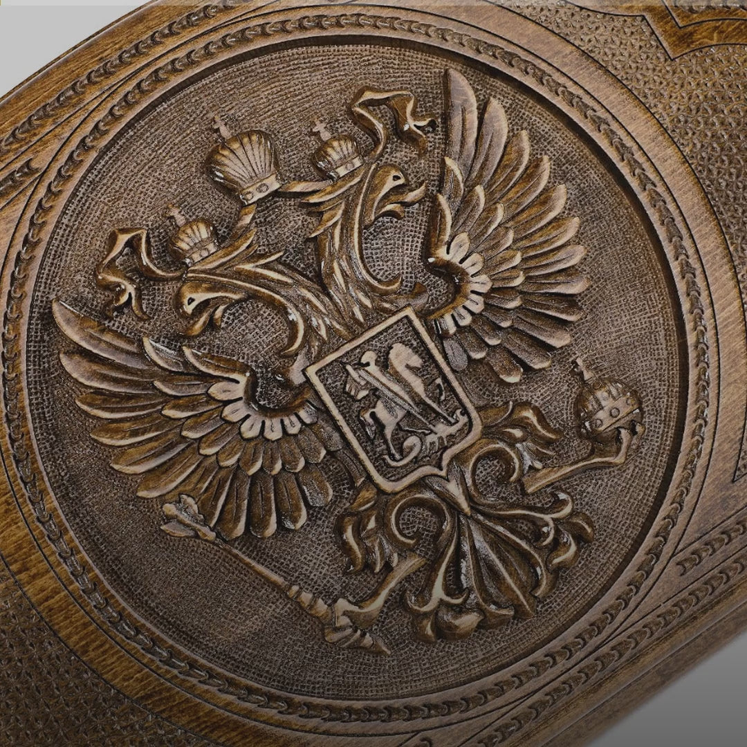 Backgammon Set with Russian Coat of Arms, 60 cm – video