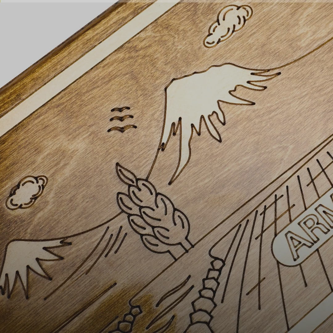 Backgammon Set with Mount Ararat, 50 cm – video