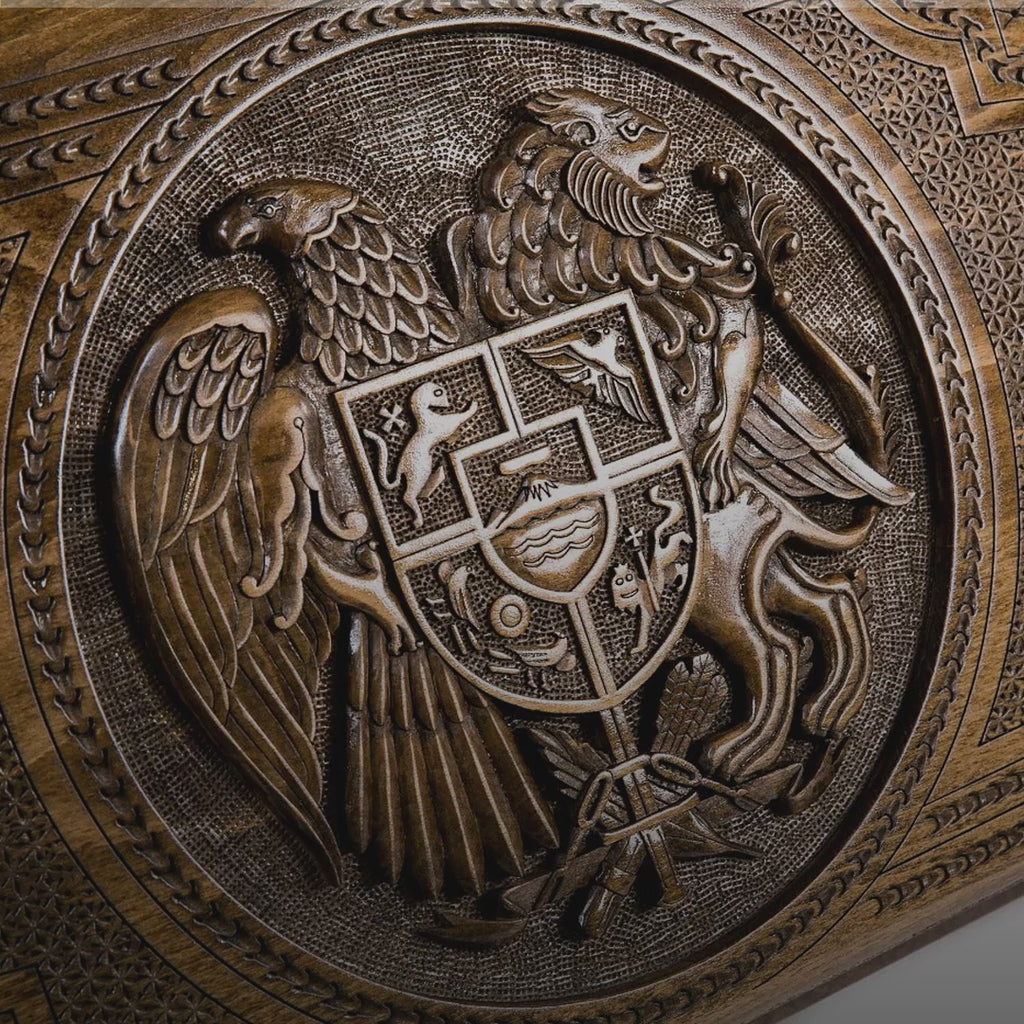Backgammon Set with Armenian Coat of Arms & Ararat, 60 cm – video
