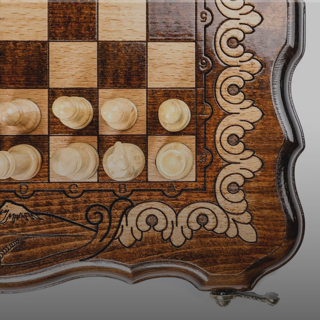 Schach- und Backgammon-Set mit Berg Ararat, 30 cm (Modell 31352) – Foto 2