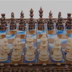 Walnut Chess & Backgammon Set with Braid Ornament & Epoxy, 60 cm – video