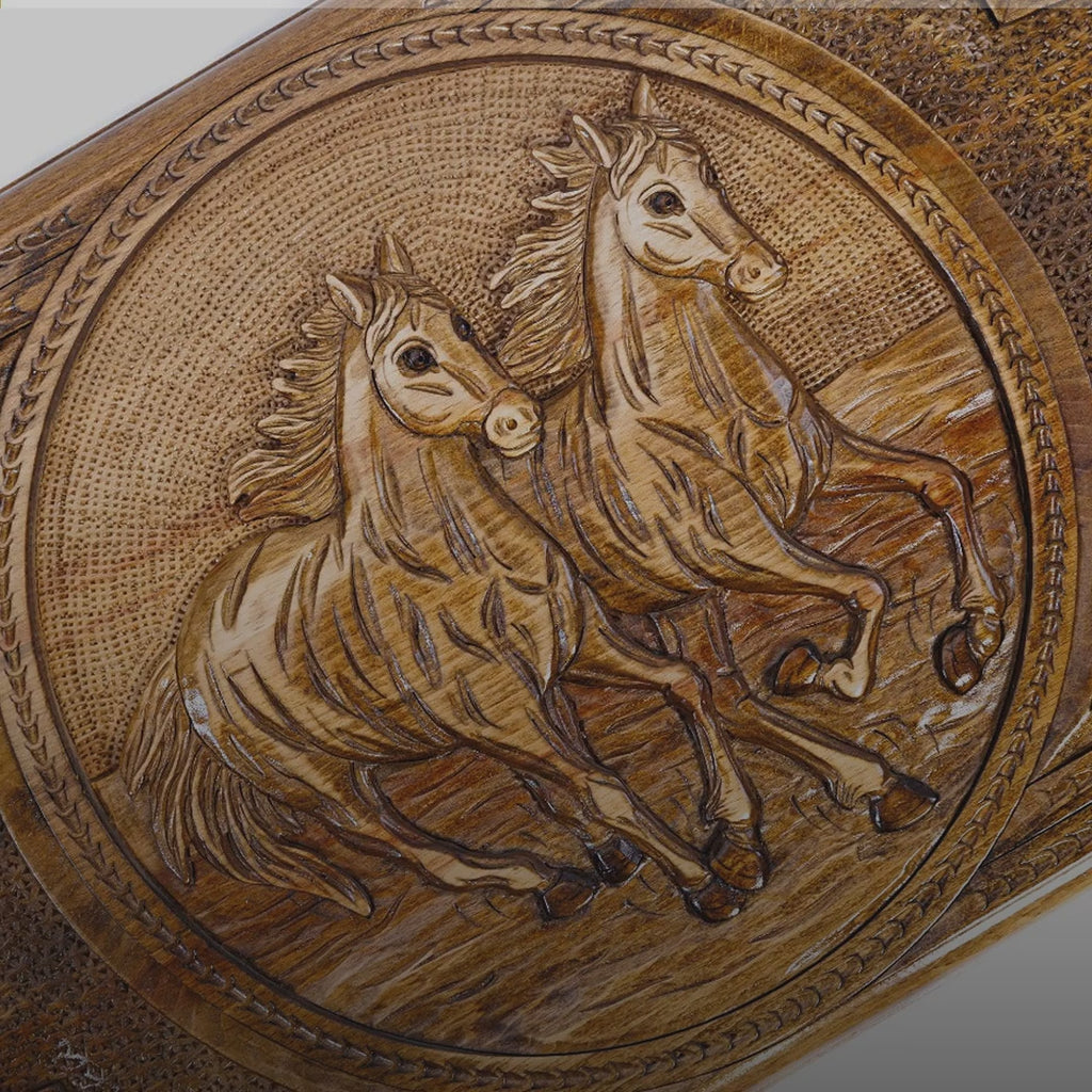Backgammon Set with Horses, 60 cm – video
