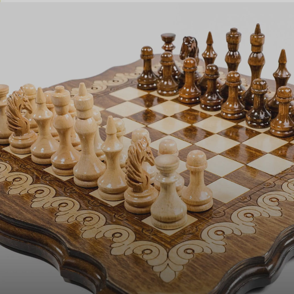 Chess & Backgammon Set with Armenian Ornament, 40 cm – video