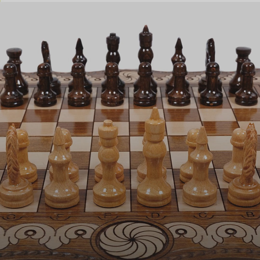 Chess & Backgammon Set with Eternity Sign, 40 cm – video
