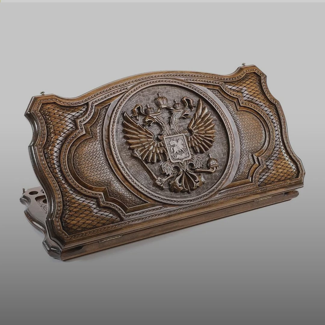 Backgammon Set with Russian Coat of Arms, 60 cm – video