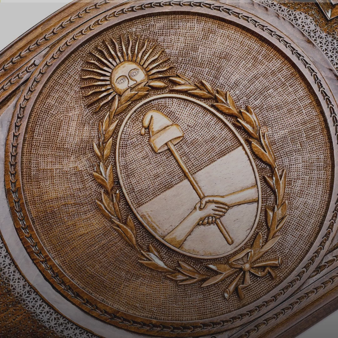 Two-Sided Backgammon Set with Armenian & Argentine Coats of Arms, 60 cm – video