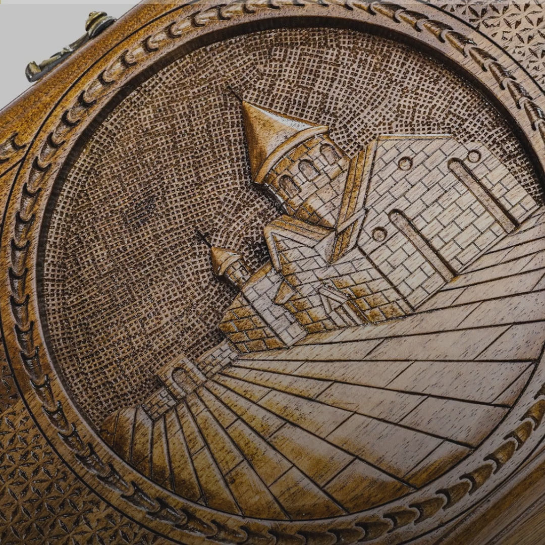 Walnut Two-Sided Backgammon Set with Garni Temple & Geghard Monastery, 40 cm – video