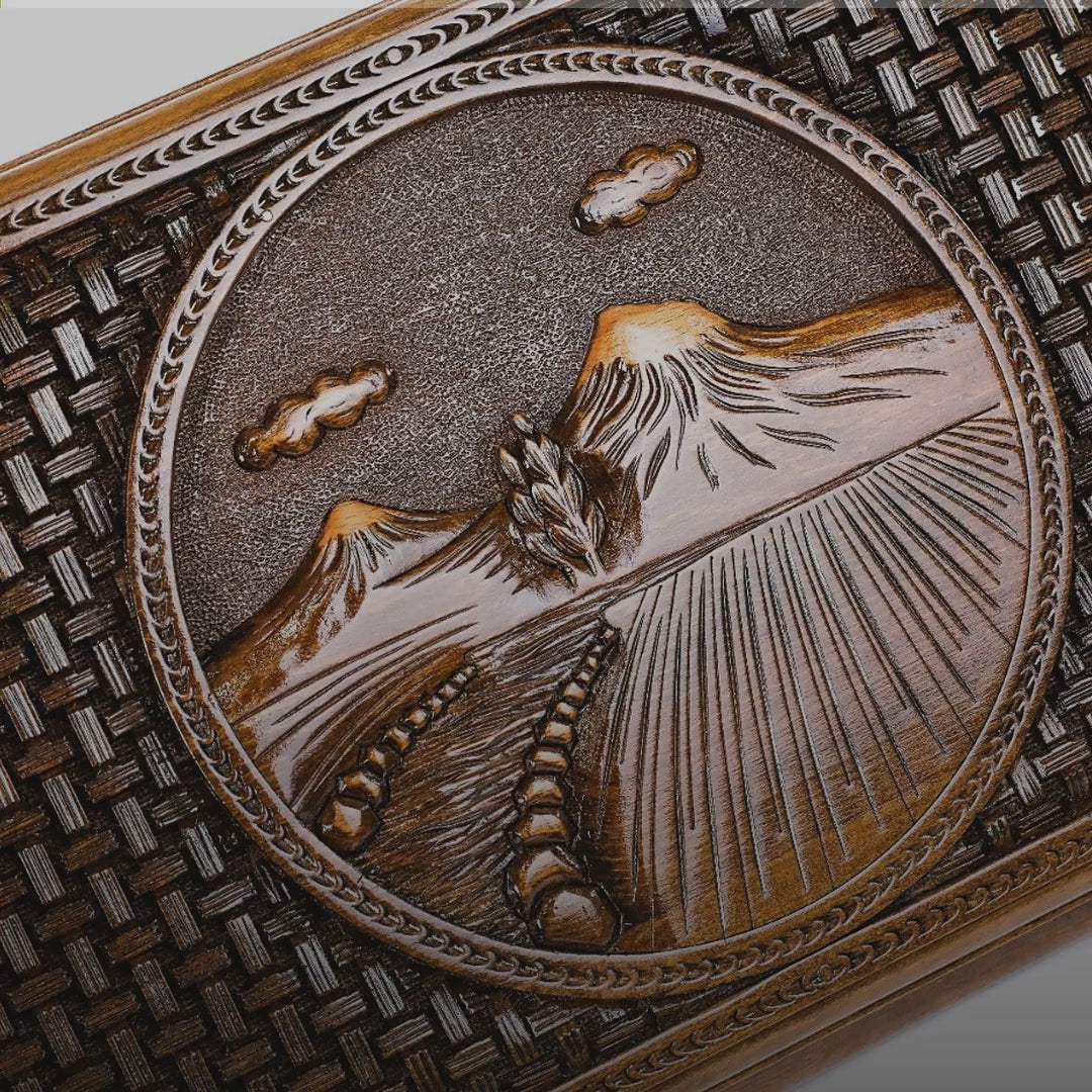 Backgammon Set with Mount Ararat & Braid Ornament, 60 cm – video