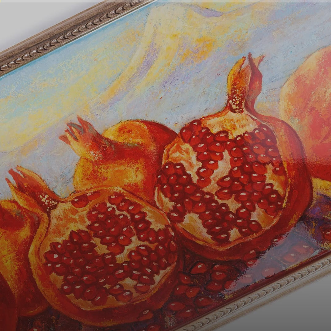 Walnut Backgammon Set with Oil Painting, 60 cm – video