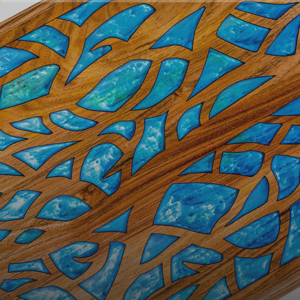 Walnut Two-Sided Backgammon Set with Epoxy Trees, 60 cm – video
