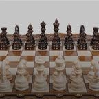 Schach- und Backgammon-Set aus Nussbaum mit Flechtornament & Ararat, 60 cm (Modell 32112) – Foto 2