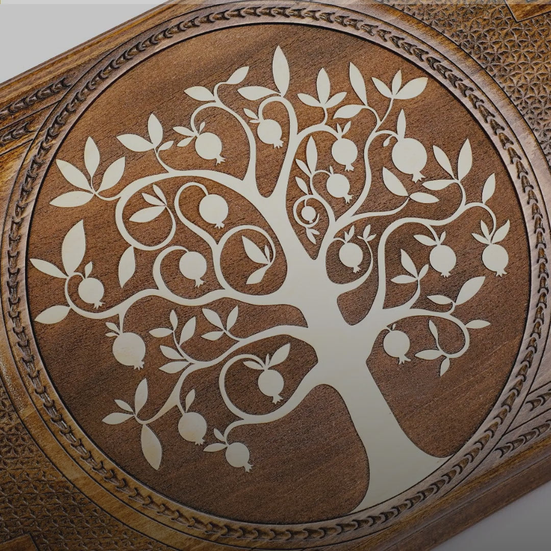 Backgammon Set with Pomegranate Tree, 50 cm – video