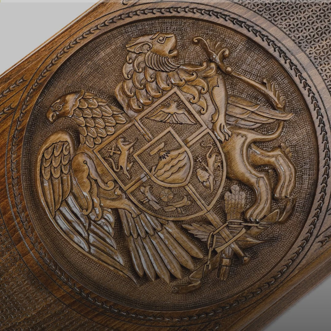Backgammon Set with Armenian Coat of Arms, 60 cm – video