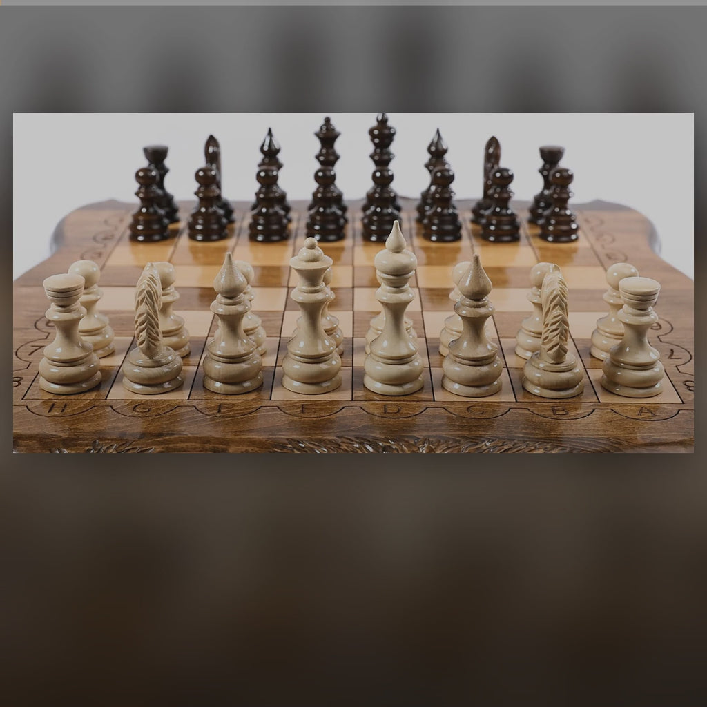 Mount Ararat Chess Set video: handmade, with free personal engraving