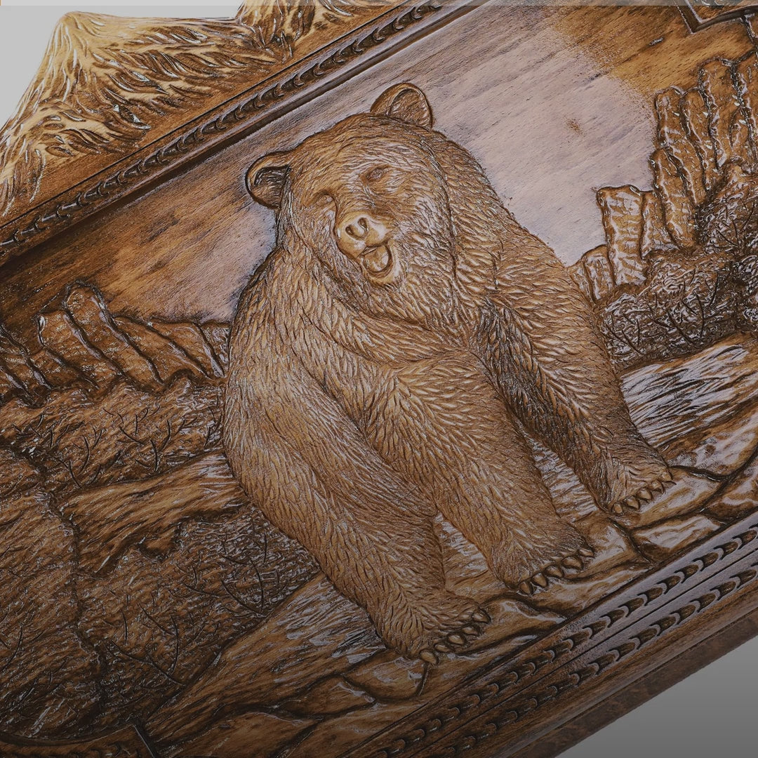 Deer & Bear Backgammon Set video: handmade, with free personal engraving