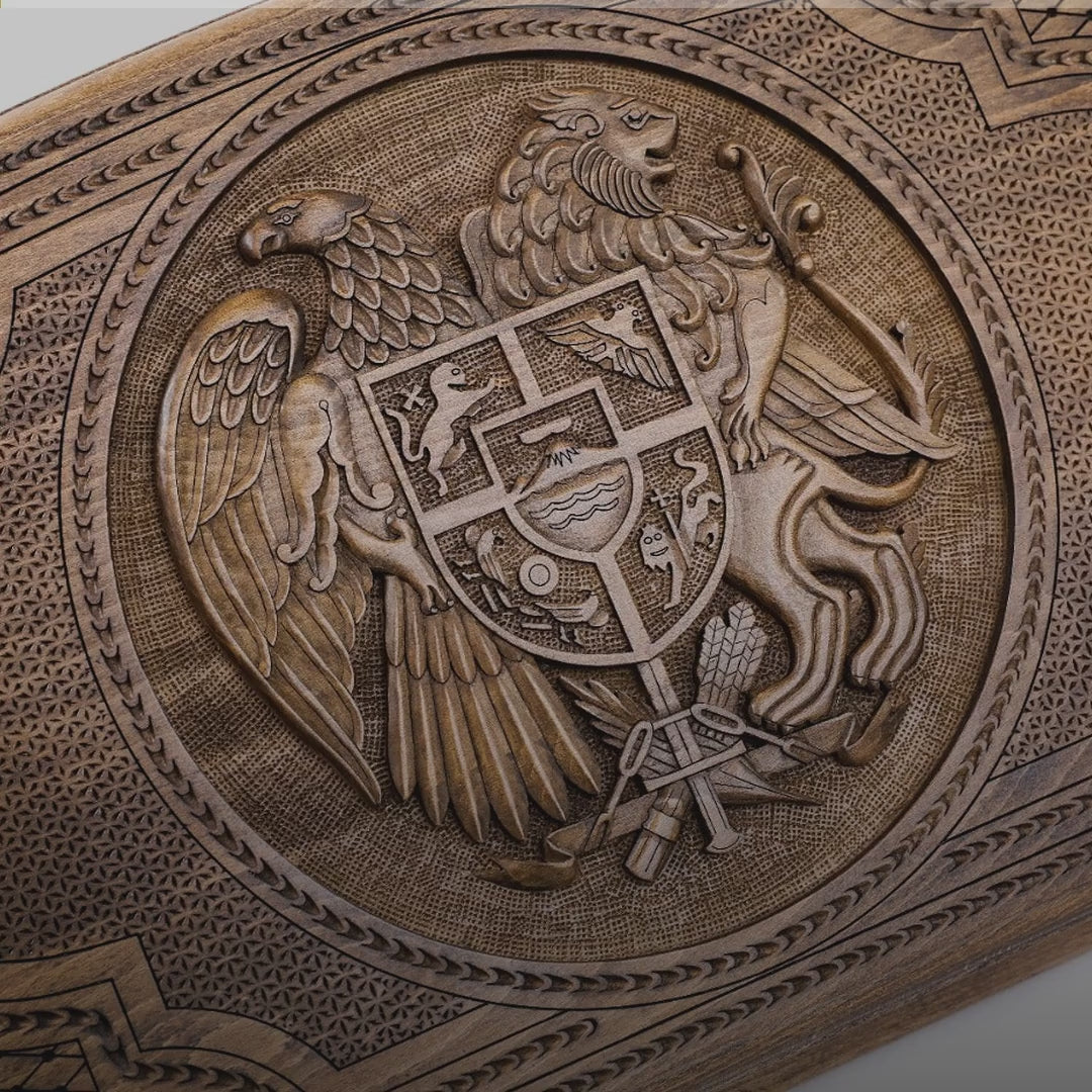 Backgammon Set with Armenian Coat of Arms, 60 cm – video
