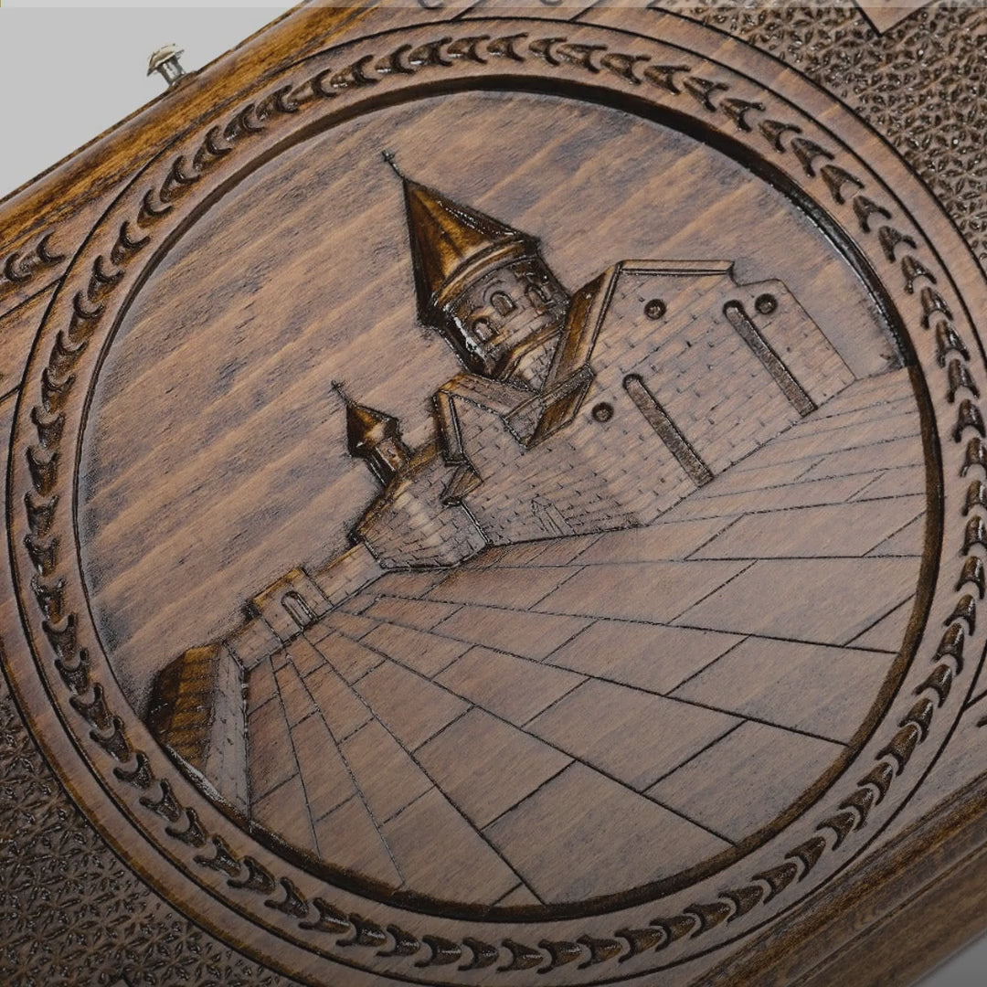 Backgammon Set with Geghard Monastery, 40 cm – video