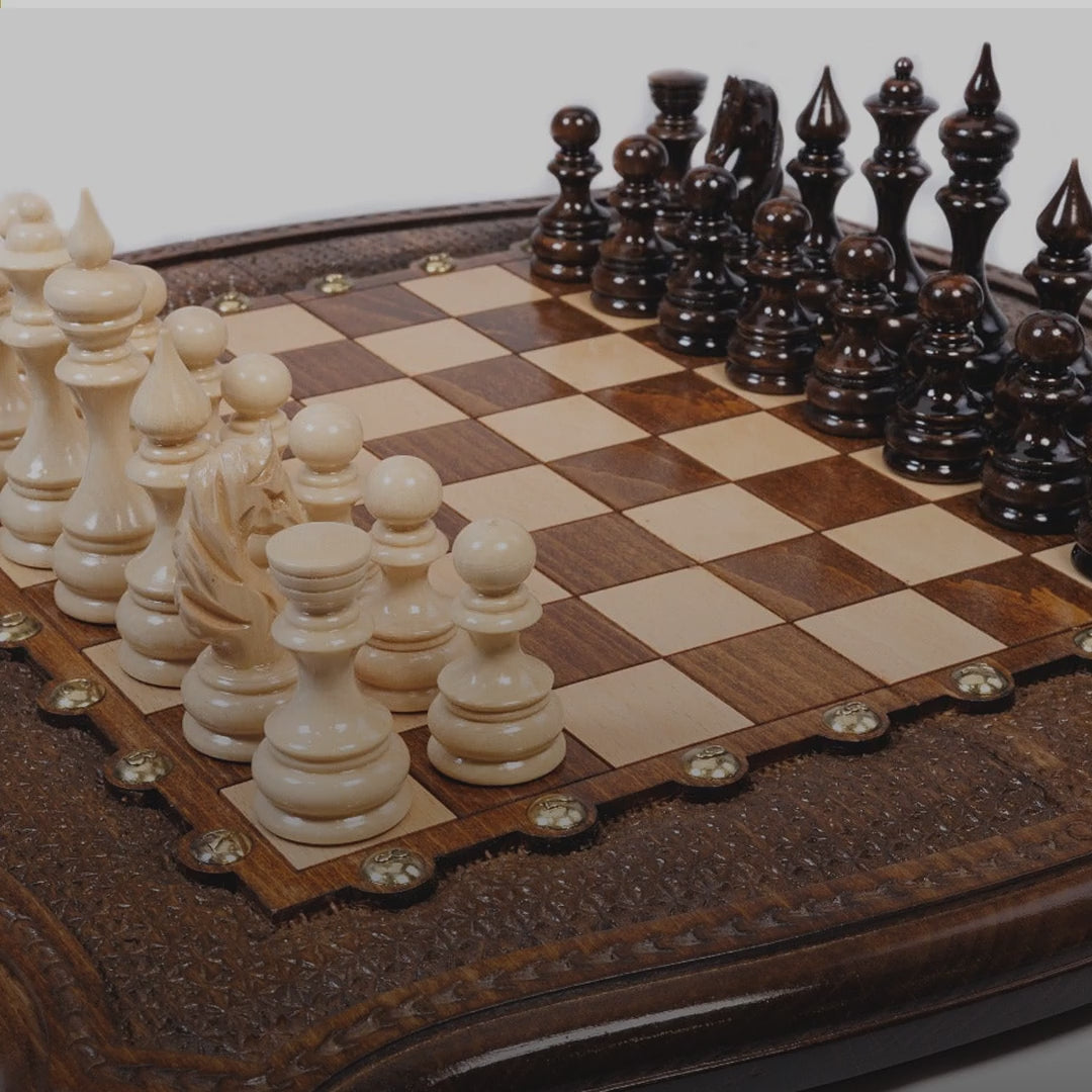 Chess & Backgammon Set with Contour Outline, 40 cm – video
