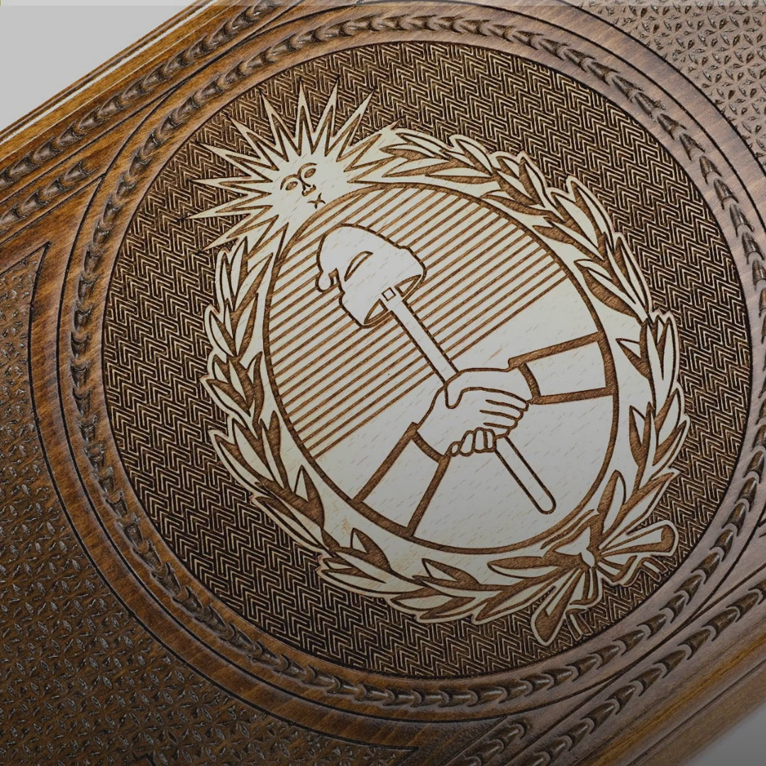 Backgammon Set with Argentine Coat of Arms, 50 cm – video