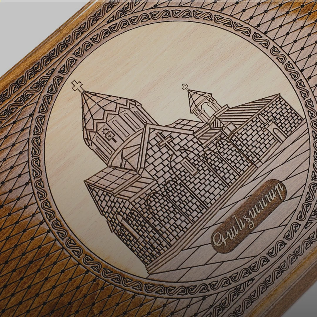 Two-Sided Backgammon Set with Artsakh Monument & Gandzasar, 60 cm – video