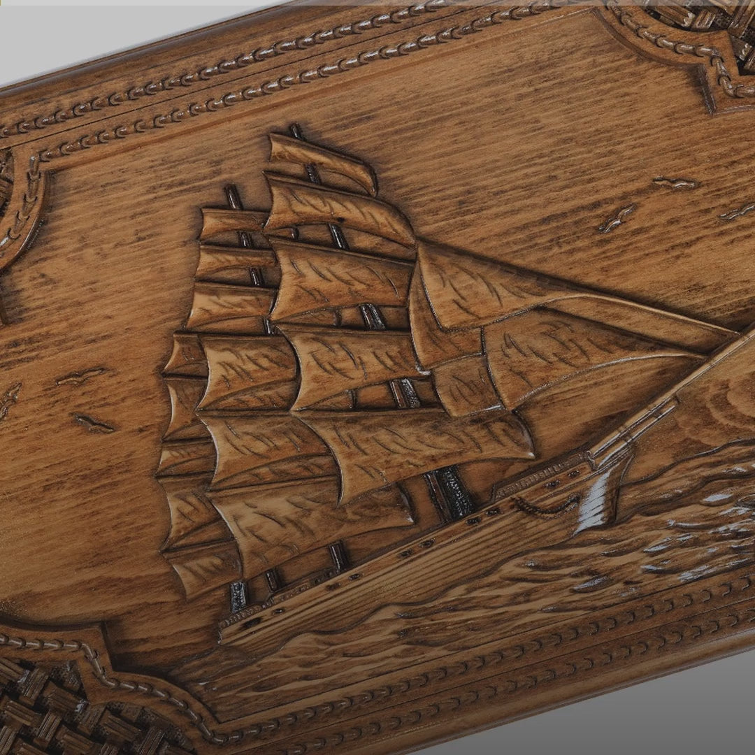 Backgammon Set with Sail and Braid Motifs, 60 cm – video