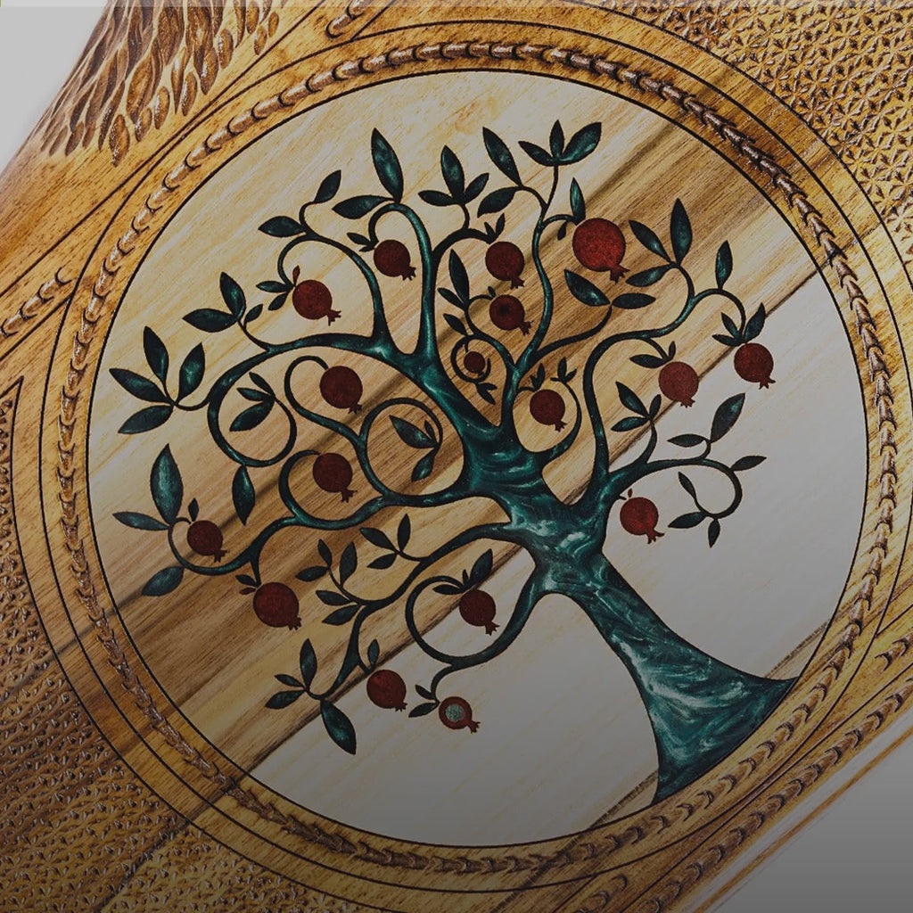 Walnut Backgammon Set with Pomegranate Tree & Ararat, 60 cm – video