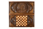Handmade Wooden Backgammon Set with Armenian Coat of Arms, 60 cm (Model 11678)