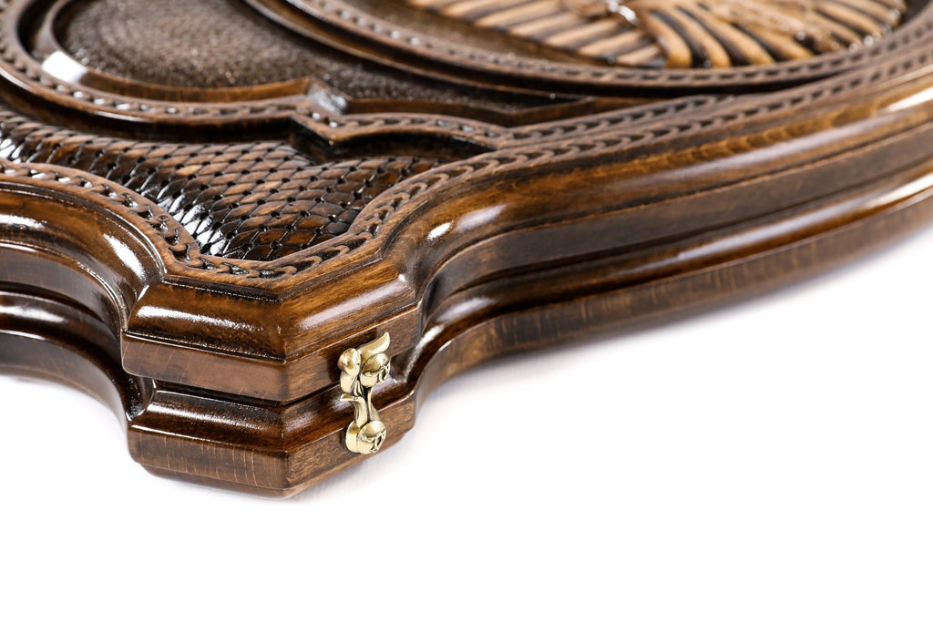 Handmade Wooden Backgammon Set with Tutankhamun, 60 cm (Model 11341)