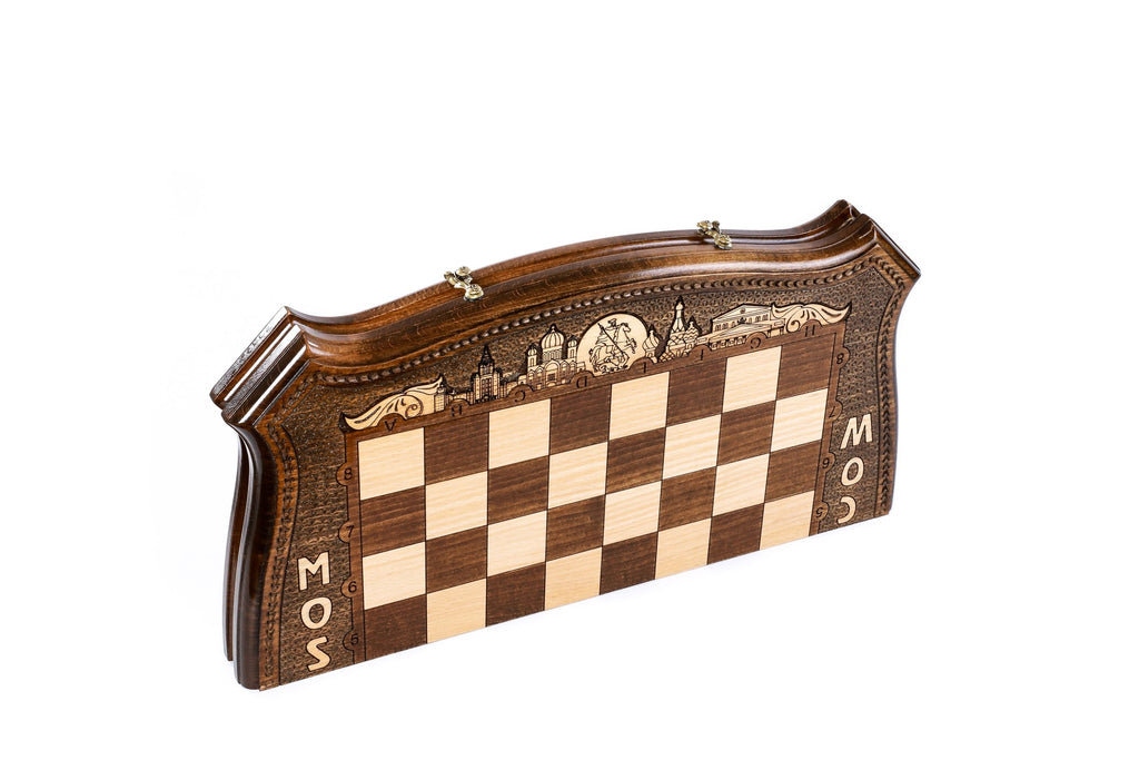 Handmade Wooden Chess Set with Moscow Edition, 50 cm