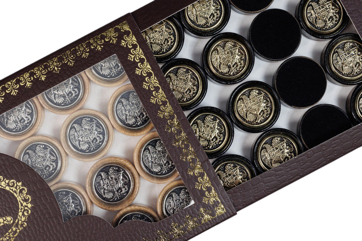 Backgammon Pieces With Coat Of Arms Of Armenia