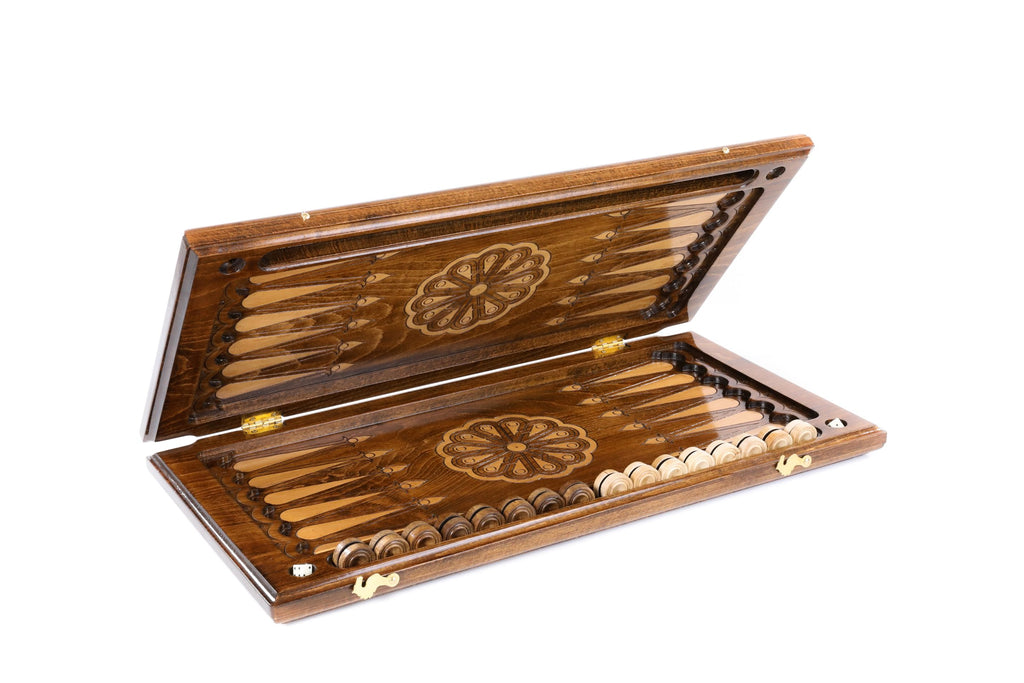 Handmade Wooden Backgammon Set with Mount Ararat, 60 cm (Model 11909)