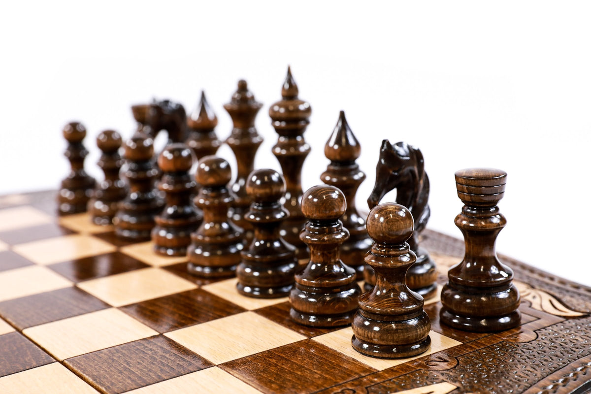 Handmade Wooden Chess Set with Moscow Edition, 50 cm