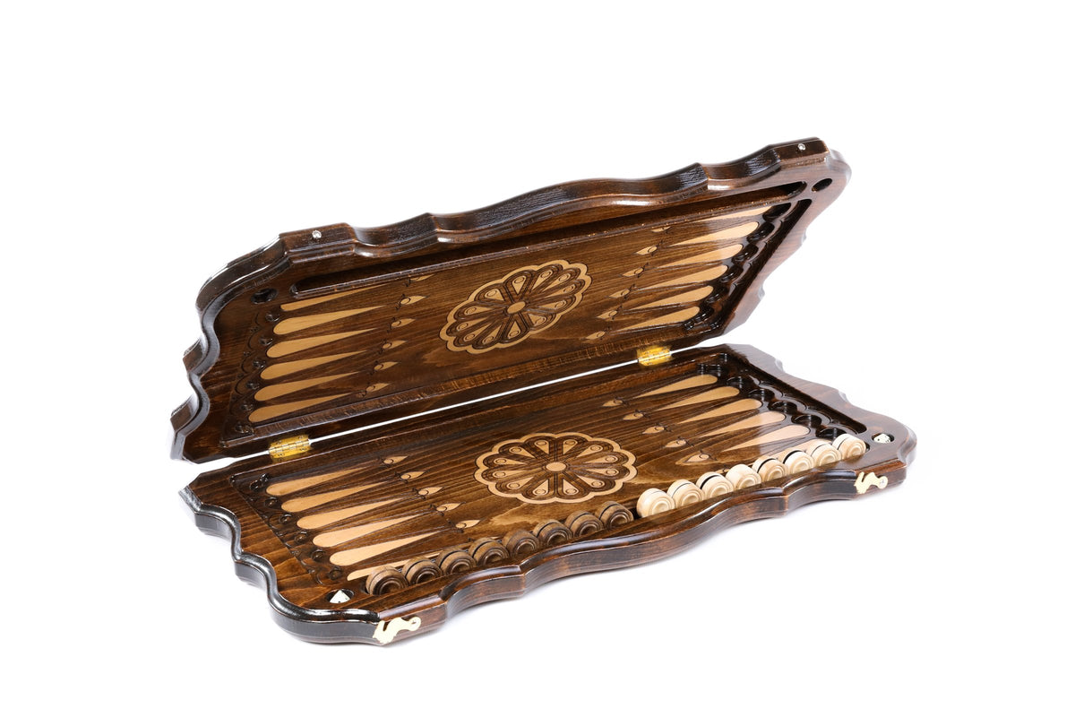 Handmade Wooden Backgammon Set with Mount Ararat, 60 cm (Model 11334)
