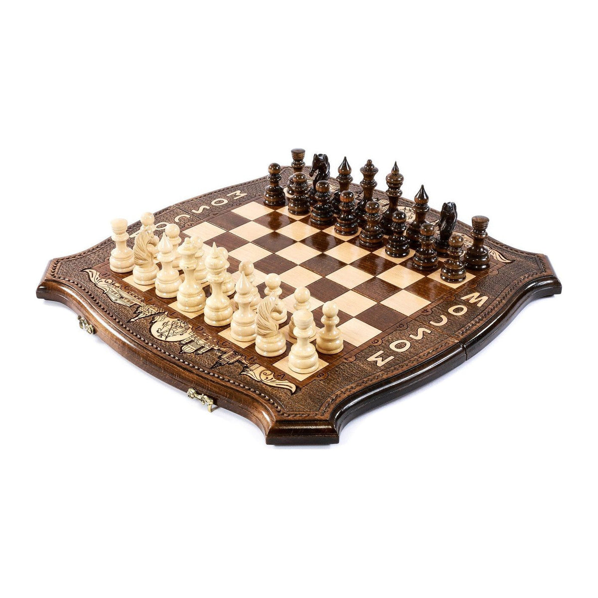Handmade Wooden Chess Set with Moscow Edition, 50 cm