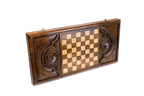 Handmade Wooden Backgammon Set with Armenian Coat of Arms, 60 cm (Model 11678)