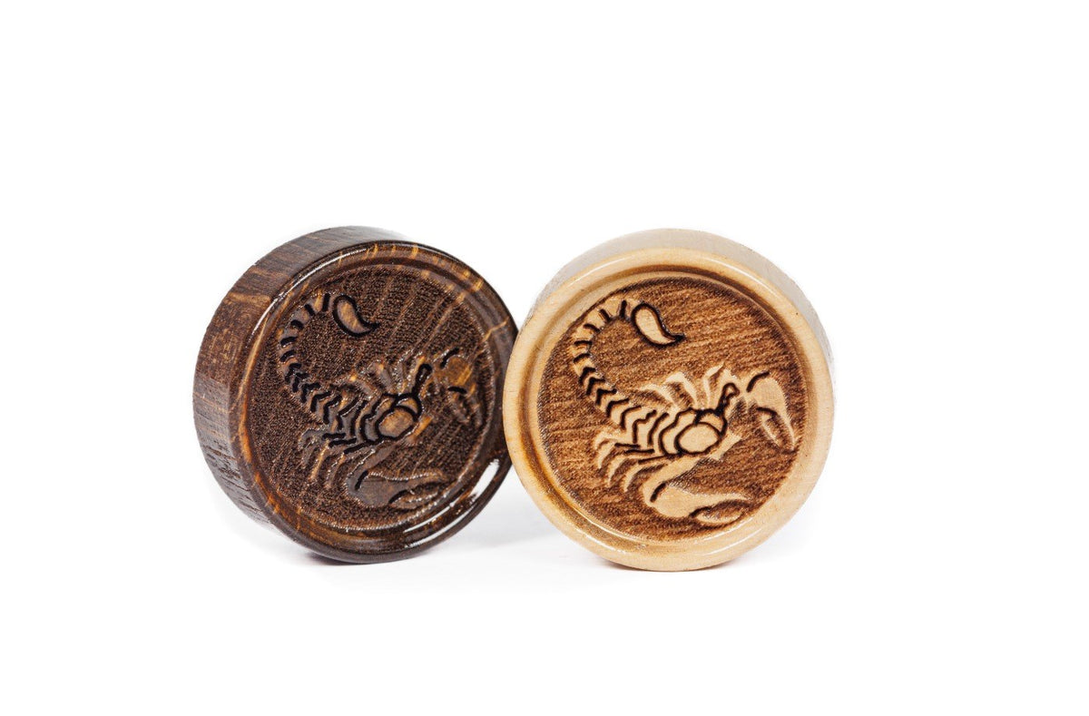 Backgammon Pieces With Scorpion Engraving