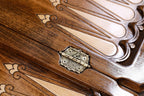 Handmade Wooden Two-Sided Backgammon Set with Assyrian Coat of Arms and Ararat Outline, 60 cm