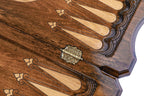 Handmade Wooden Two-Sided Backgammon Set with Deer and Bear, 60 cm