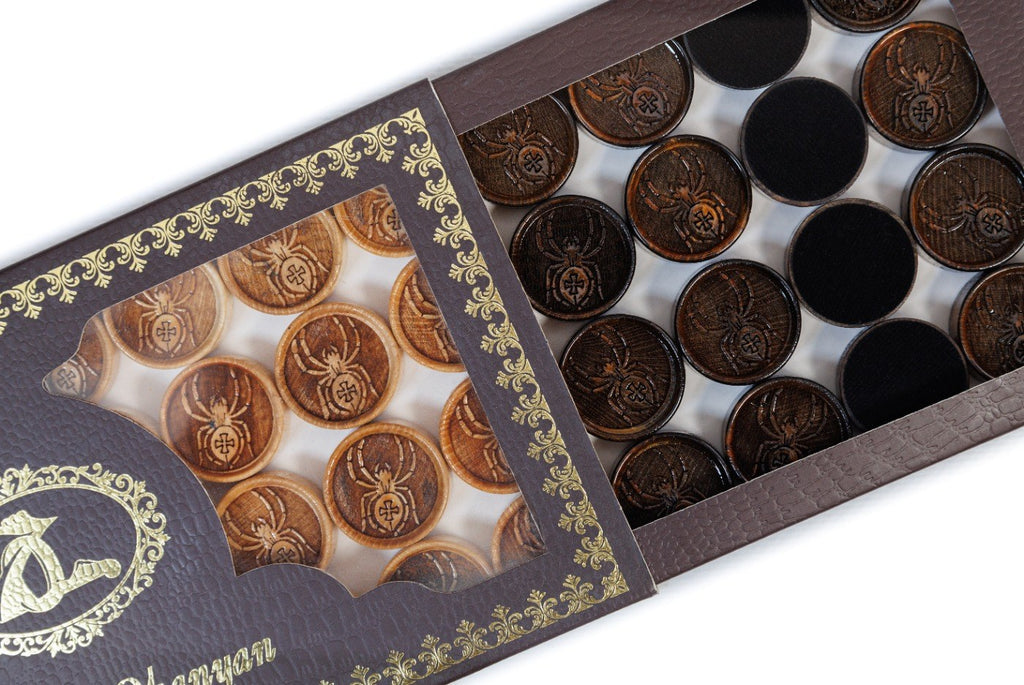 Backgammon Pieces With Spiders