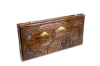 Handmade Wooden Backgammon Set with Mount Ararat, 60 cm (Model 11909)