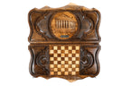 Handmade Wooden Backgammon Set with Garni Temple and Ararat Outline, 60 cm