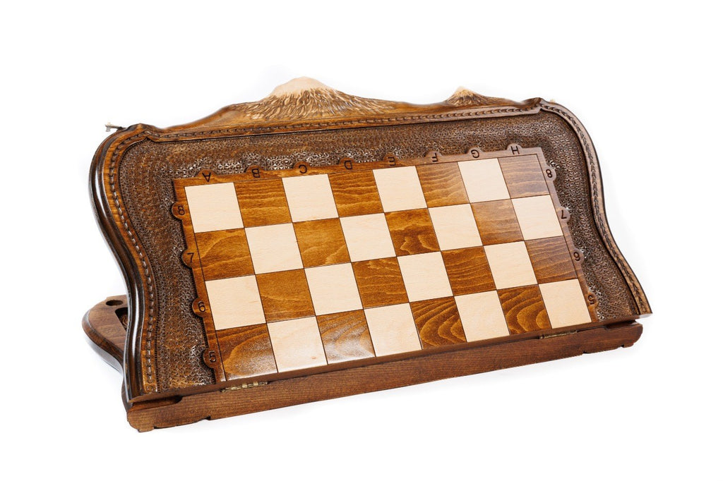 Chess & backgammon set with Mount Ararat outline, 60 cm